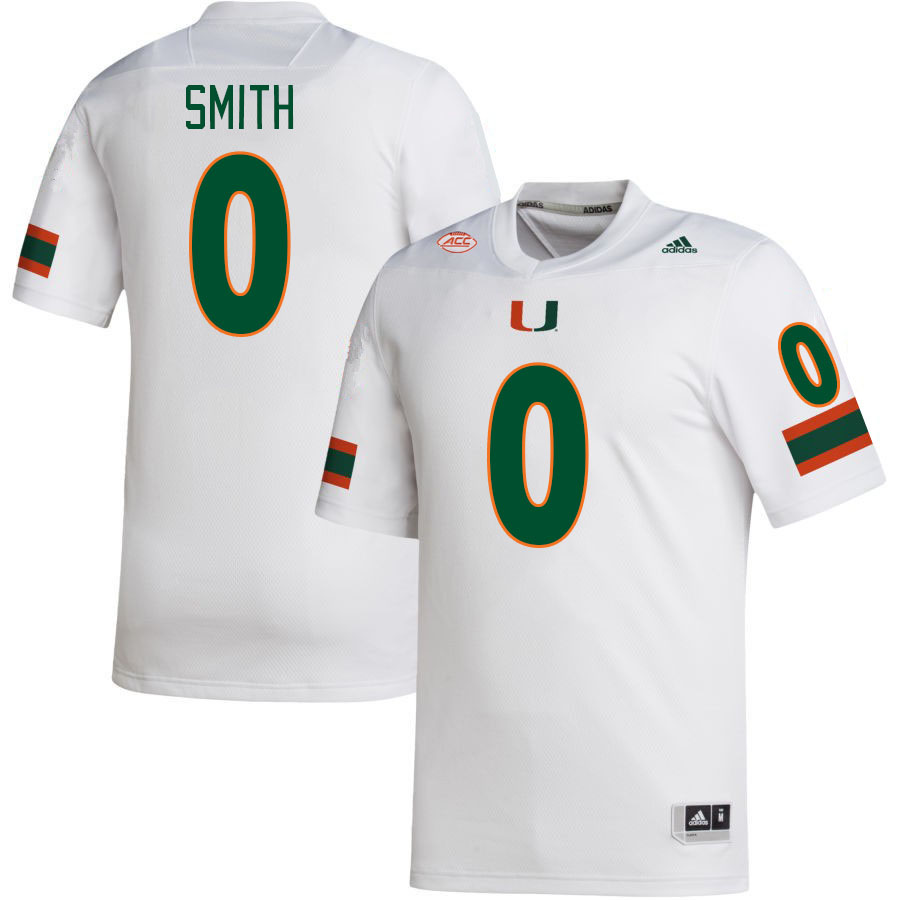 Men #0 Brashard Smith Miami Hurricanes College Football Jerseys Stitched-White